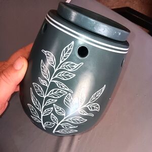 Blue ceramic Wax Warmer,  leaf design